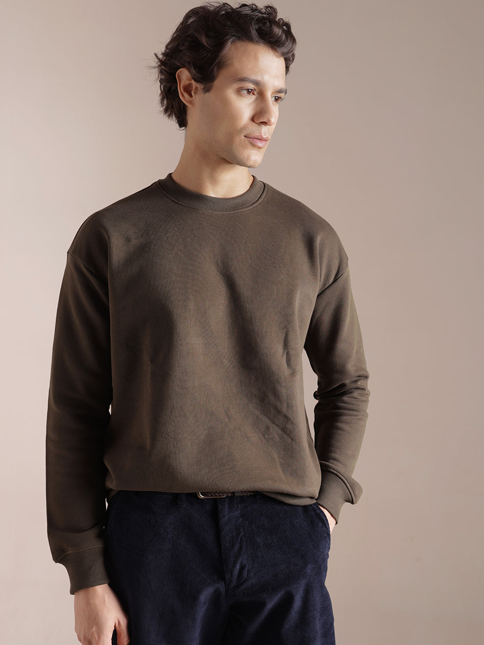 Mocha Brown Cotton Sweatshirt