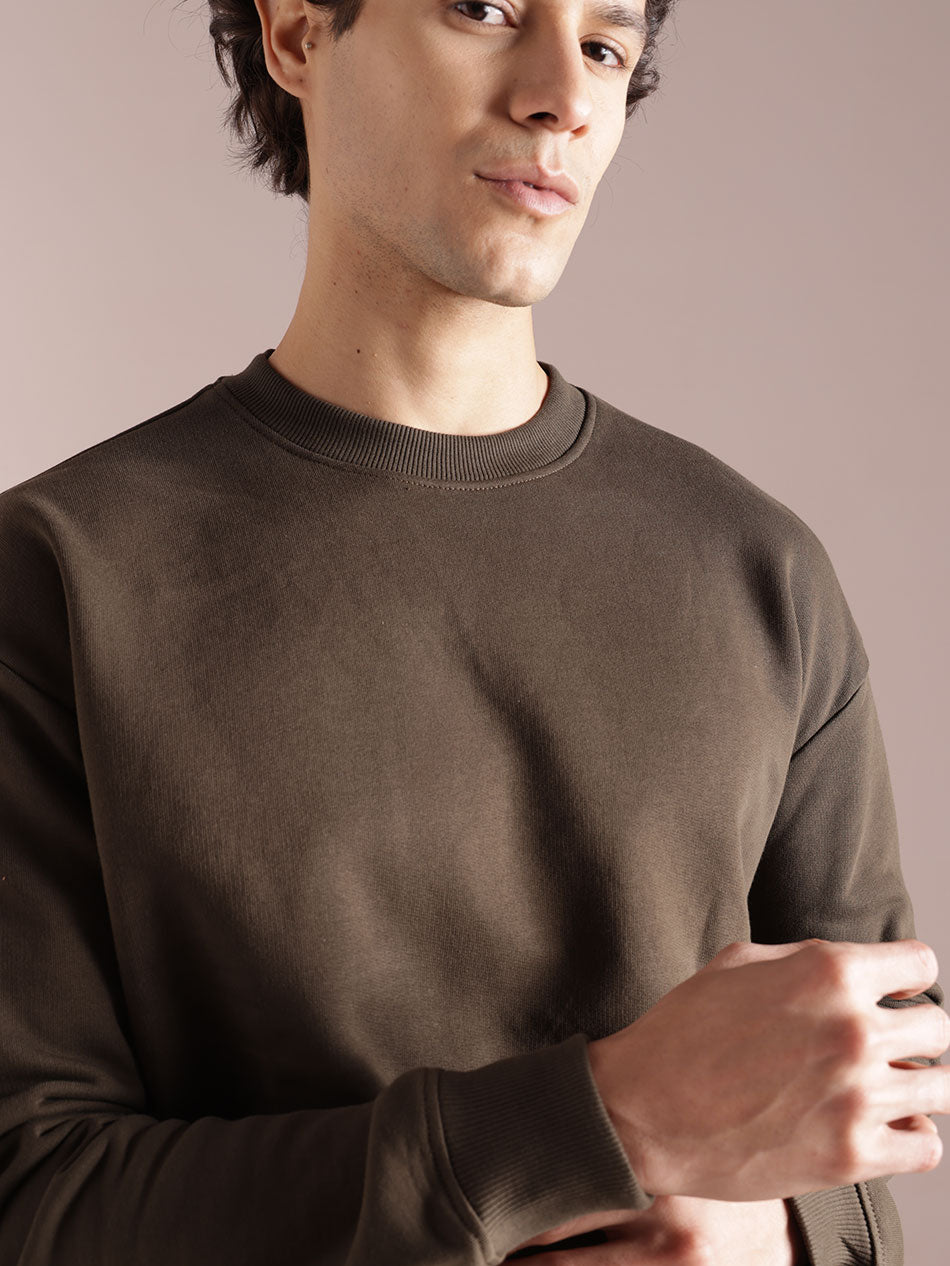 Mocha Brown Cotton Sweatshirt