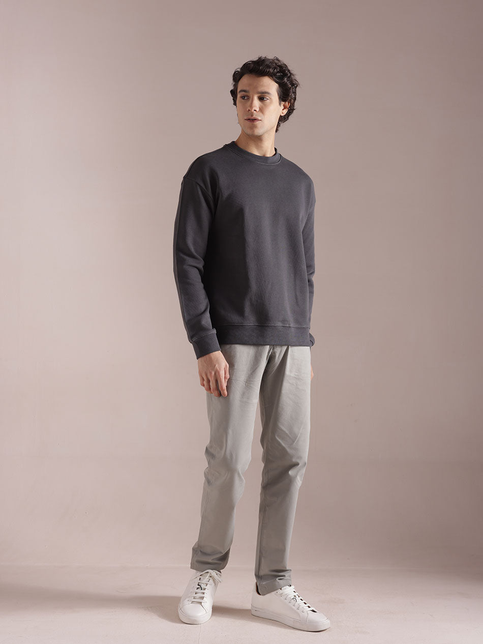 Classic Grey Cotton Sweatshirt