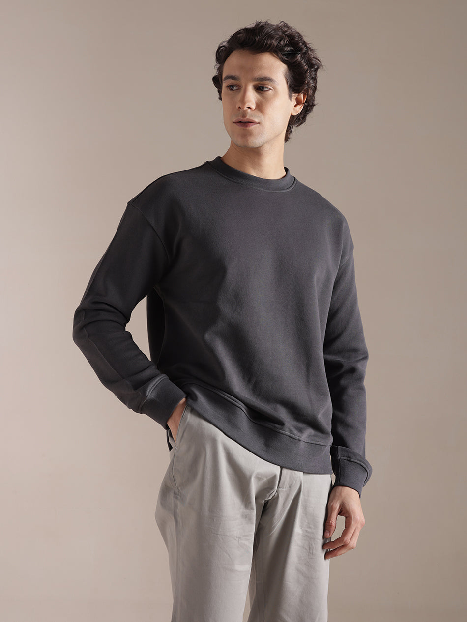 Classic Grey Cotton Sweatshirt