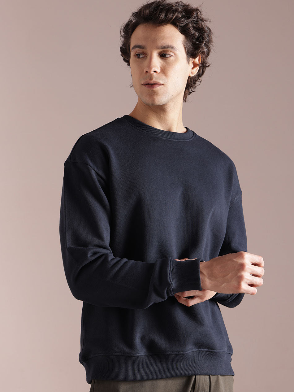 Deep Navy Cotton Sweatshirt