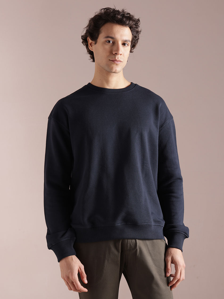 Deep Navy Cotton Sweatshirt