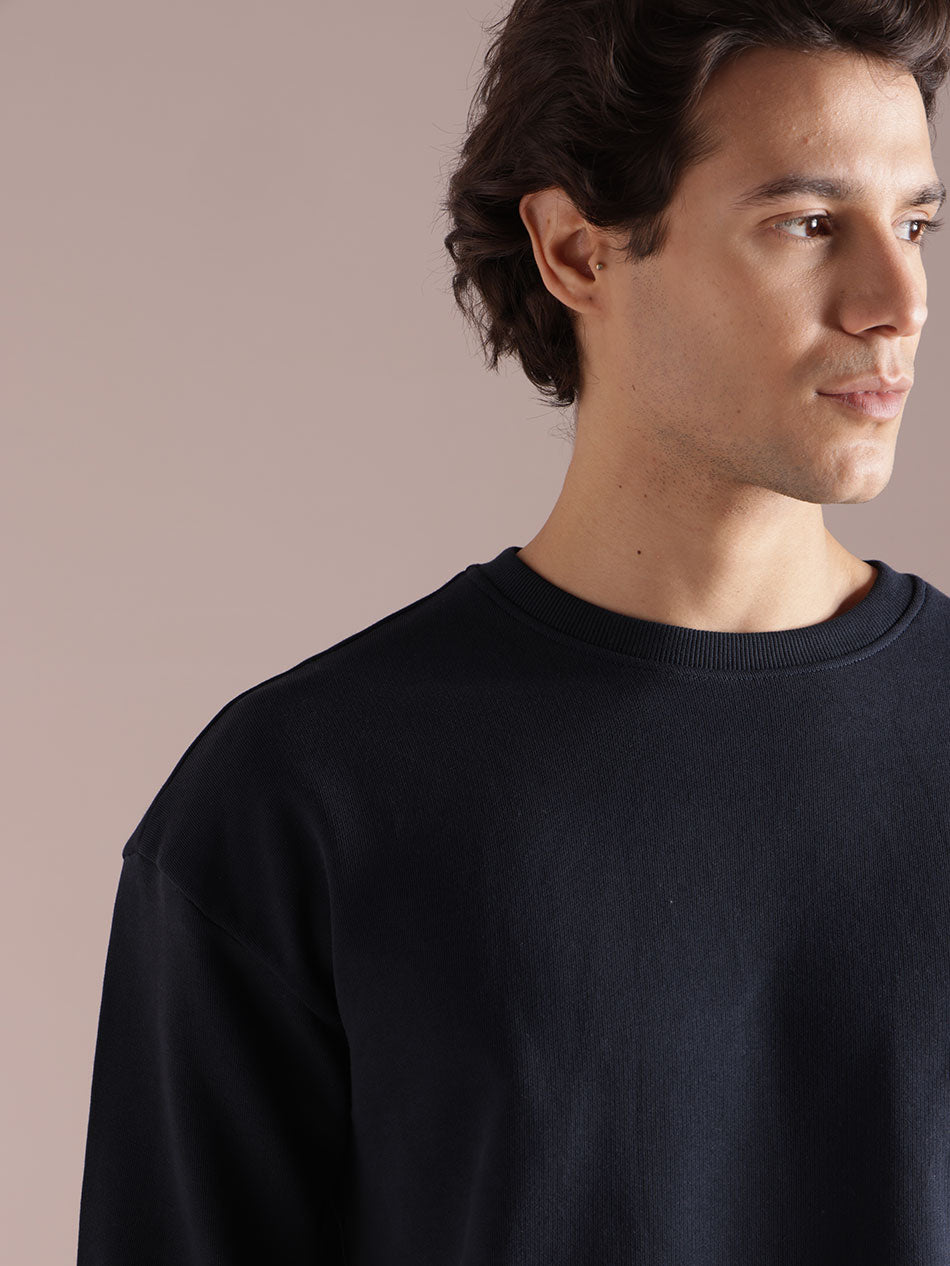 Deep Navy Cotton Sweatshirt