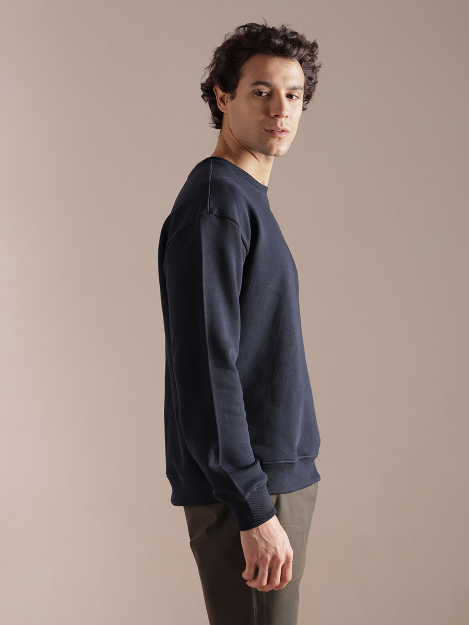 Deep Navy Cotton Sweatshirt