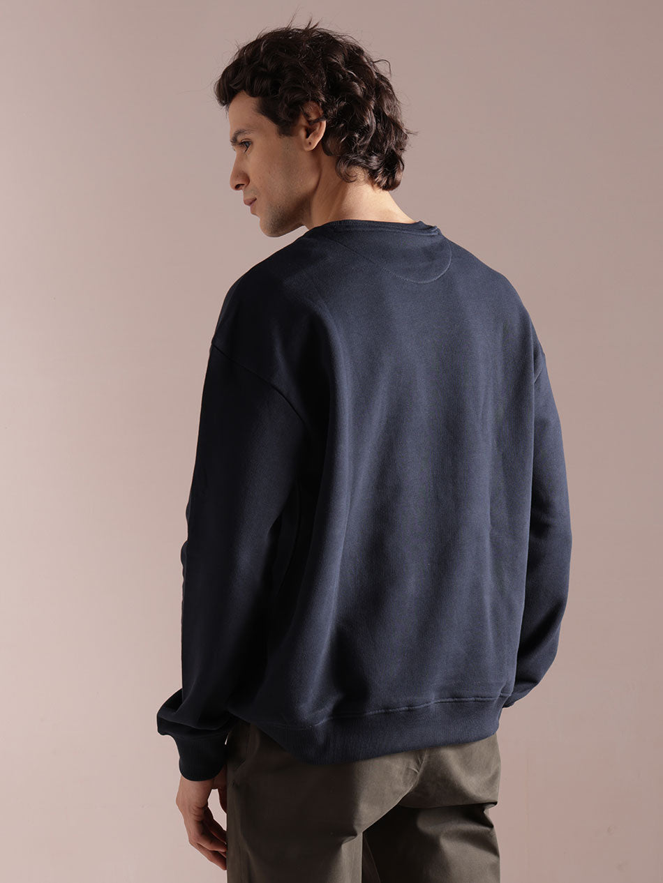 Deep Navy Cotton Sweatshirt