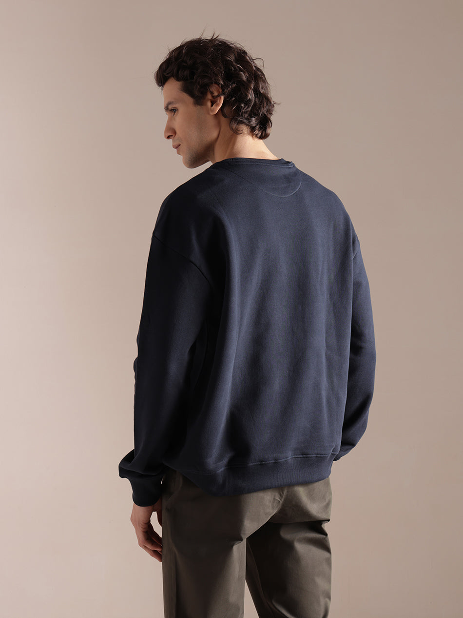 Deep Navy Cotton Sweatshirt