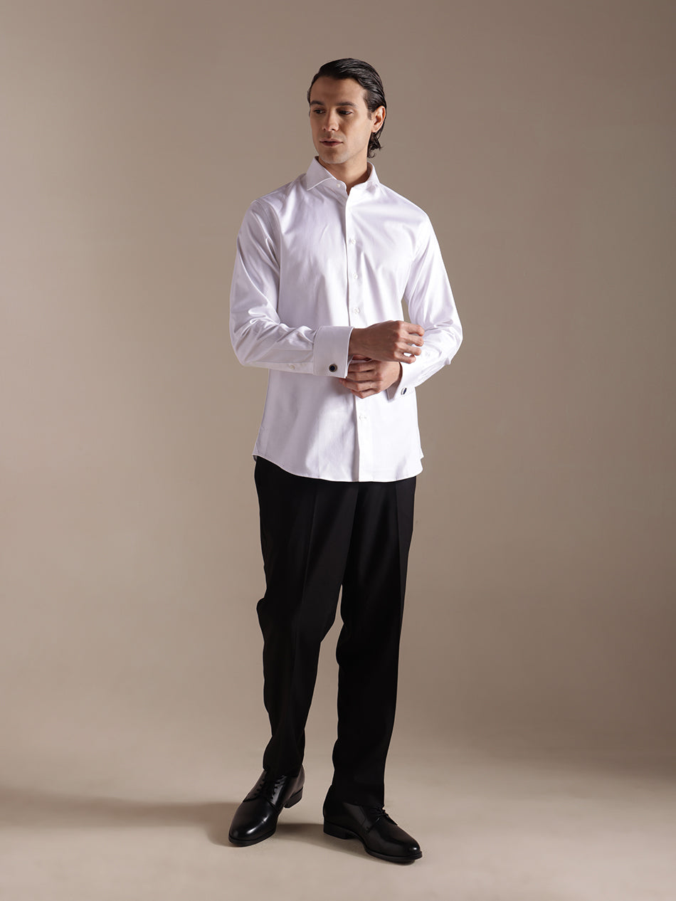 White French Cuff Twill Shirt