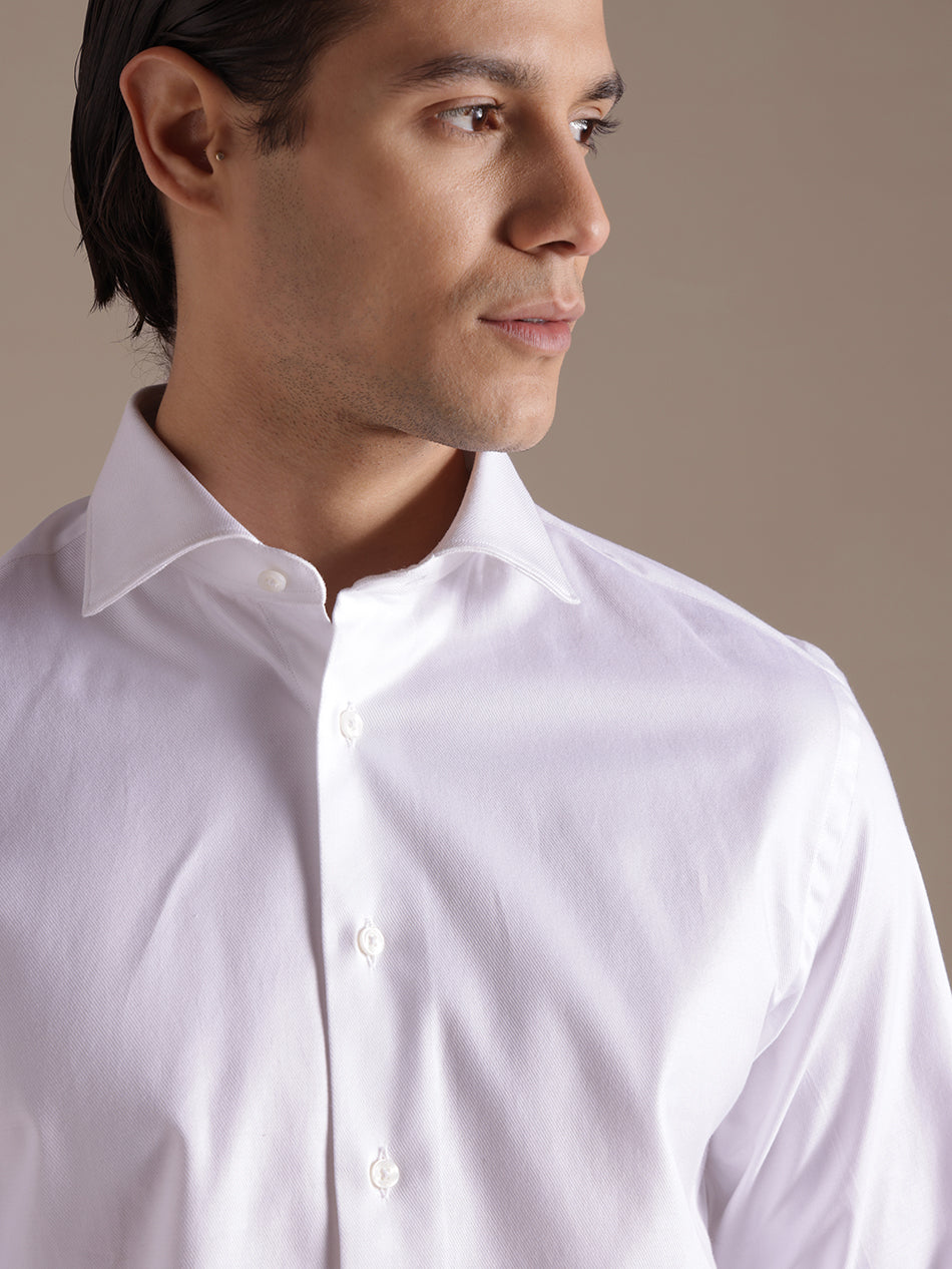 White French Cuff Twill Shirt