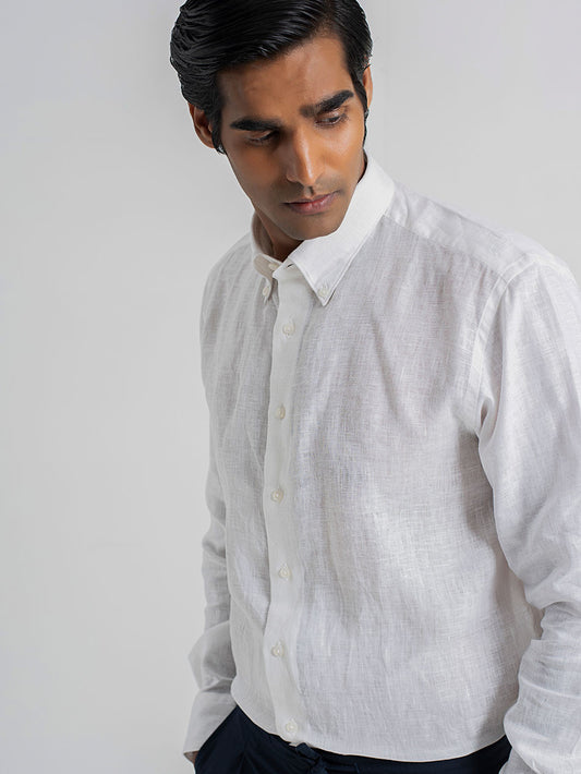 WHITE LINEN SHIRT