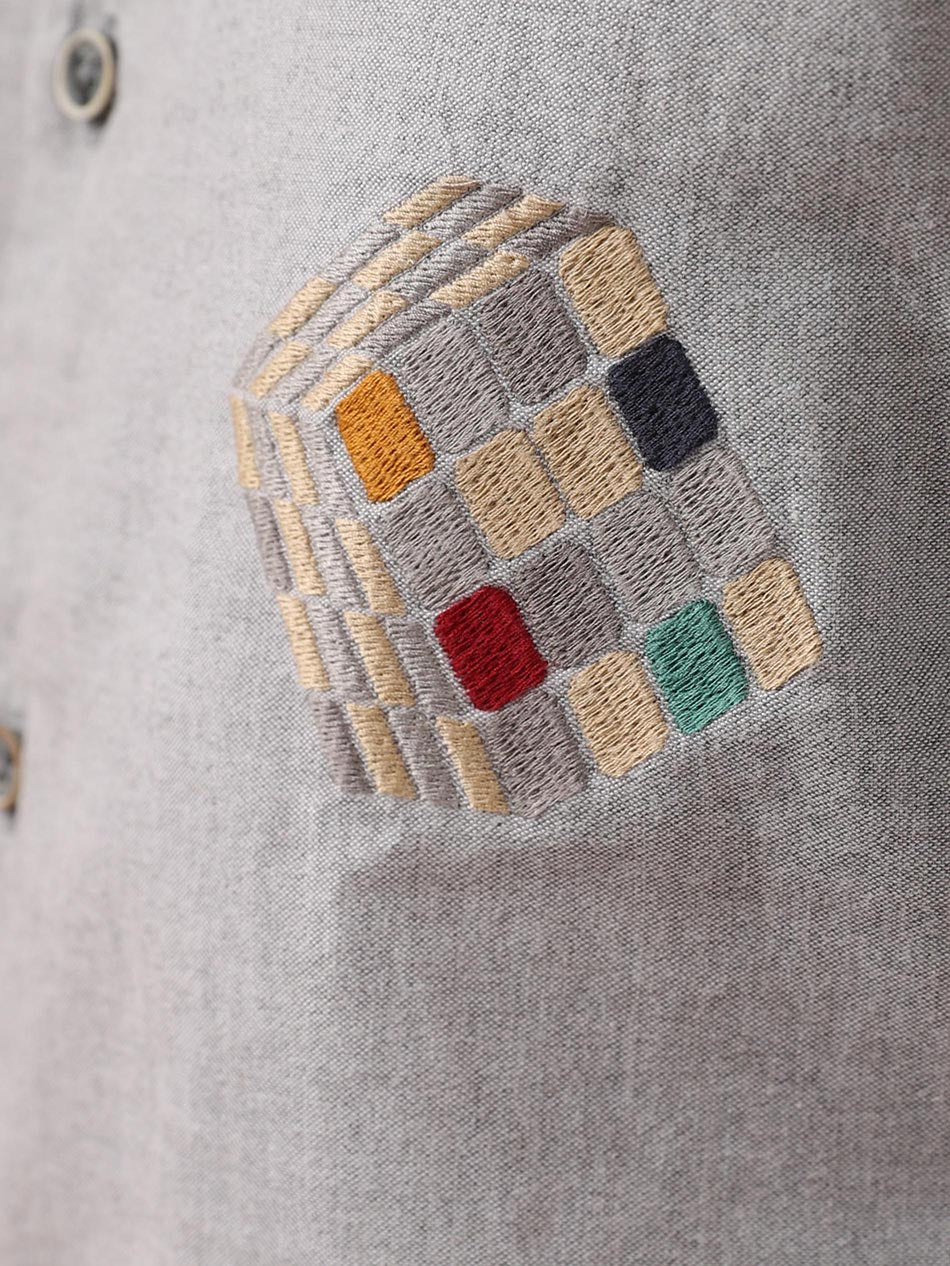 Embroidered cube
